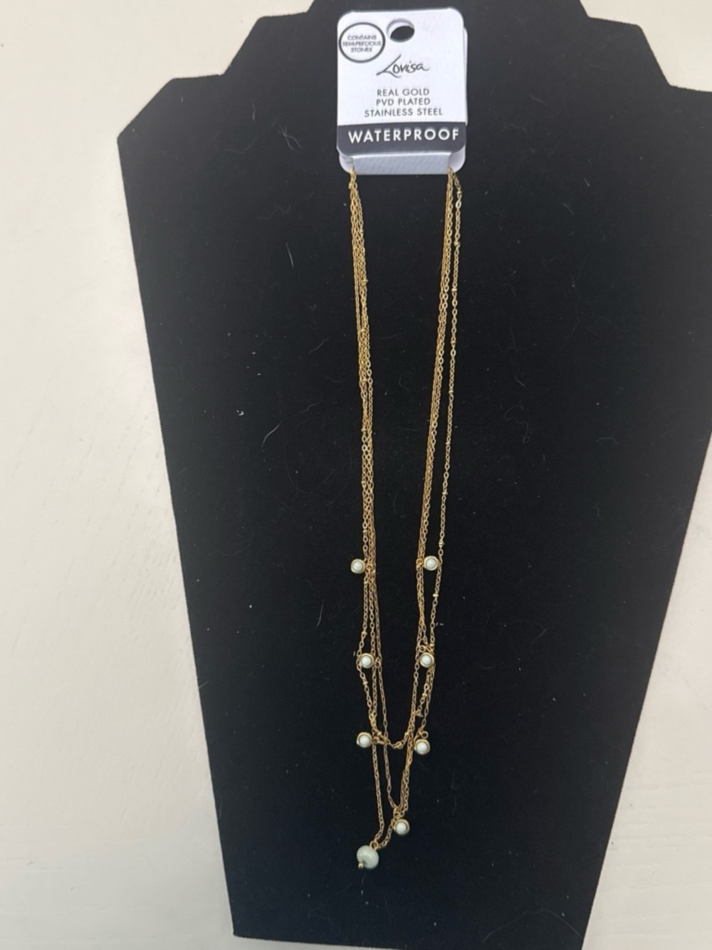 Lovisa Gold Multi-Strand Necklace with Pearl Accents